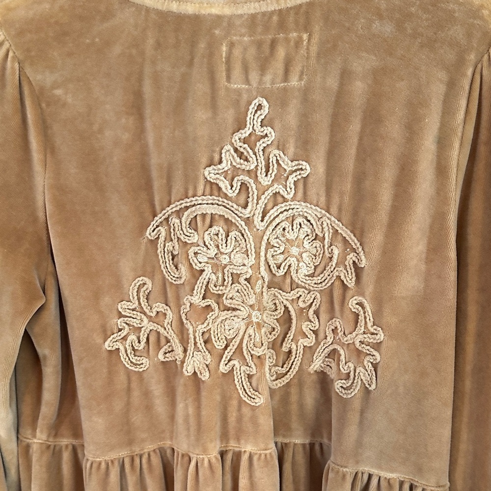 Tan Button-Up Velvet jacket - Picture 4 of 9